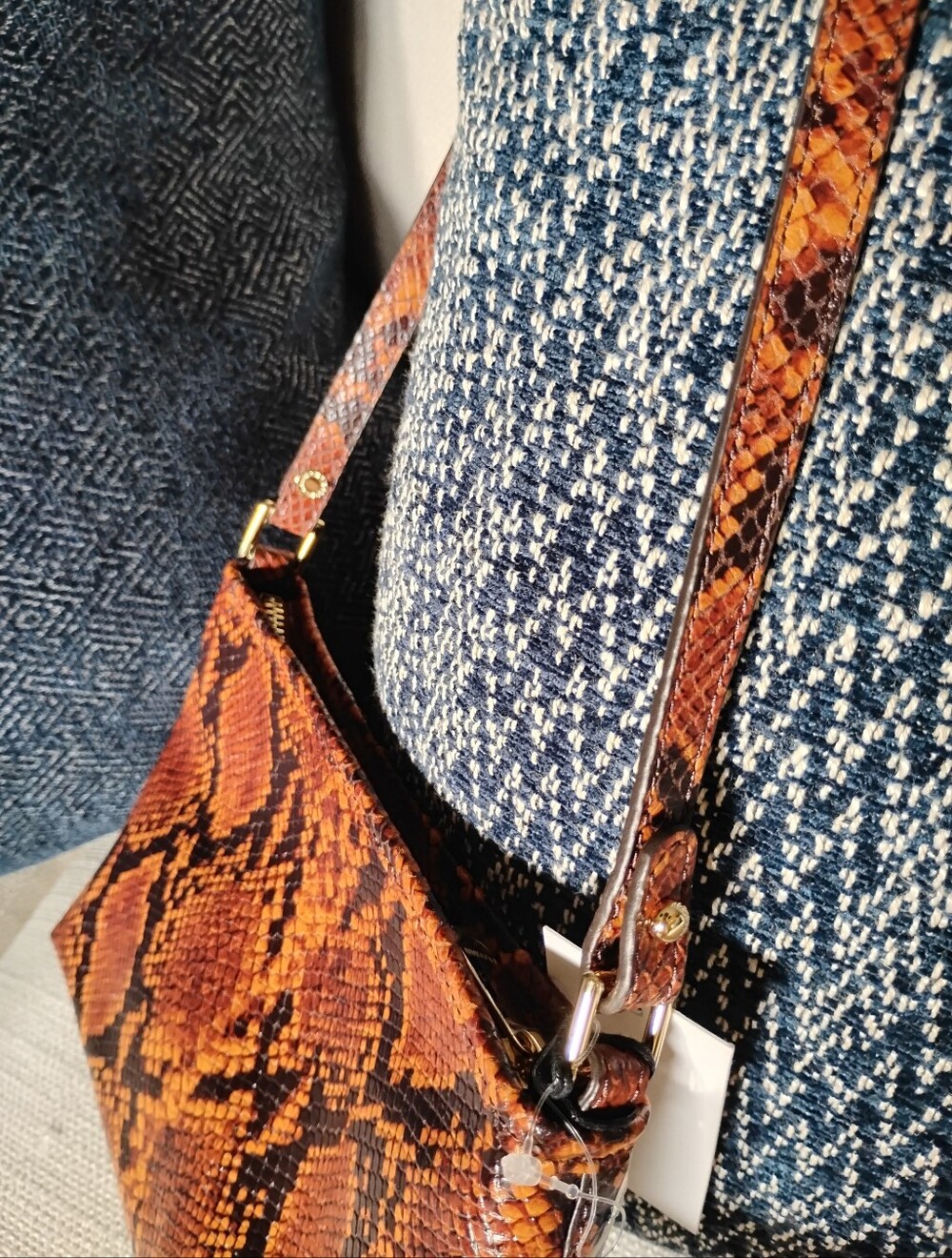 Brahmin Snake-Print Leather Lorelei chic lightweight Shoulder Bag ✨ 👀 - Picture 2 of 3